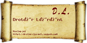 Drotár Lóránt névjegykártya