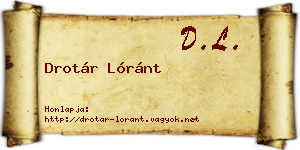 Drotár Lóránt névjegykártya