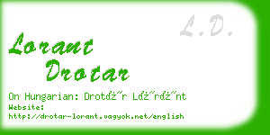 lorant drotar business card